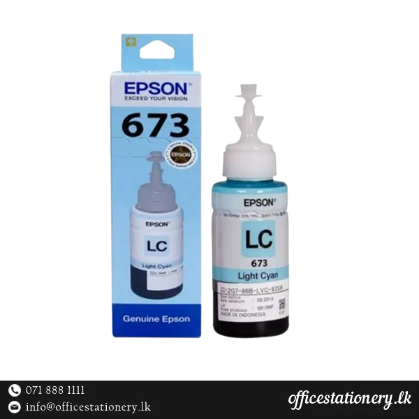 Epson 673 light cyan ink bottle